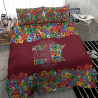 Home Sweet Home Minnesota Flower Christmas Bedding Set Xmas Holiday Patterns - Wonder Print Shop