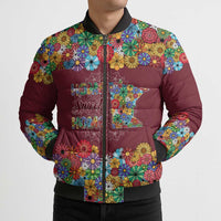 Home Sweet Home Minnesota Flower Christmas Bomber Puffer Jacket Xmas Holiday Patterns - Wonder Print Shop