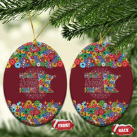 Home Sweet Home Minnesota Flower Christmas Ceramic Ornament Xmas Holiday Patterns - Wonder Print Shop