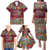 Home Sweet Home Minnesota Flower Christmas Family Matching Puletasi and Hawaiian Shirt Xmas Holiday Patterns - Wonder Print Shop