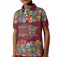 Home Sweet Home Minnesota Flower Christmas Kid Polo Shirt Xmas Holiday Patterns - Wonder Print Shop