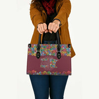 Home Sweet Home Minnesota Flower Christmas Leather Bag Xmas Holiday Patterns - Wonder Print Shop