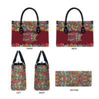 Home Sweet Home Minnesota Flower Christmas Leather Bag Xmas Holiday Patterns - Wonder Print Shop