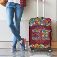 Home Sweet Home Minnesota Flower Christmas Luggage Cover Xmas Holiday Patterns - Wonder Print Shop
