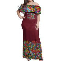 Home Sweet Home Minnesota Flower Christmas Off Shoulder Maxi Dress Xmas Holiday Patterns - Wonder Print Shop