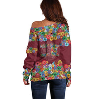 Home Sweet Home Minnesota Flower Christmas Off Shoulder Sweater Xmas Holiday Patterns - Wonder Print Shop