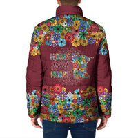 Home Sweet Home Minnesota Flower Christmas Padded Jacket Xmas Holiday Patterns - Wonder Print Shop