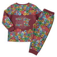 Home Sweet Home Minnesota Flower Christmas Pajama Set Xmas Holiday Patterns - Wonder Print Shop