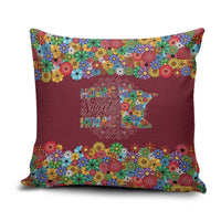 Home Sweet Home Minnesota Flower Christmas Pillow Cover Xmas Holiday Patterns - Wonder Print Shop