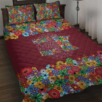 Home Sweet Home Minnesota Flower Christmas Quilt Bed Set Xmas Holiday Patterns - Wonder Print Shop