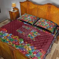 Home Sweet Home Minnesota Flower Christmas Quilt Bed Set Xmas Holiday Patterns - Wonder Print Shop