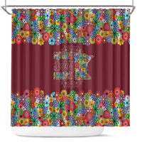 Home Sweet Home Minnesota Flower Christmas Shower Curtain Xmas Holiday Patterns - Wonder Print Shop