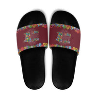 Home Sweet Home Minnesota Flower Christmas Slide Sandals Xmas Holiday Patterns - Wonder Print Shop