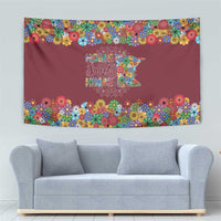 Home Sweet Home Minnesota Flower Christmas Tapestry Xmas Holiday Patterns - Wonder Print Shop