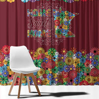 Home Sweet Home Minnesota Flower Christmas Window Curtain Xmas Holiday Patterns - Wonder Print Shop