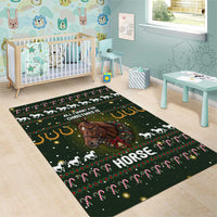 Horse All I Need For Christmas Christmas Area Rug Xmas Holiday Patterns - Wonder Print Shop