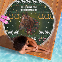 Horse All I Need For Christmas Christmas Beach Blanket Xmas Holiday Patterns - Wonder Print Shop
