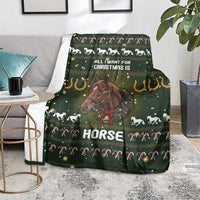 Horse All I Need For Christmas Christmas Blanket Xmas Holiday Patterns - Wonder Print Shop