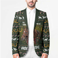 Horse All I Need For Christmas Christmas Blazer Xmas Holiday Patterns - Wonder Print Shop