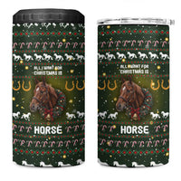 Horse All I Need For Christmas Christmas 4 in 1 Can Cooler Tumbler Xmas Holiday Patterns - Wonder Print Shop