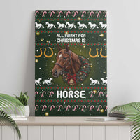 Horse All I Need For Christmas Christmas Canvas Wall Art Xmas Holiday Patterns - Wonder Print Shop