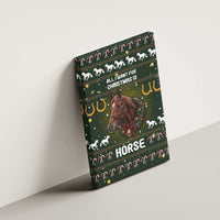 Horse All I Need For Christmas Christmas Canvas Wall Art Xmas Holiday Patterns - Wonder Print Shop