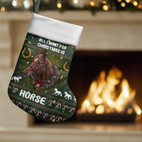Horse All I Need For Christmas Christmas Stocking Xmas Holiday Patterns - Wonder Print Shop