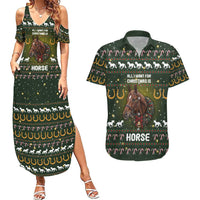 Horse All I Need For Christmas Christmas Couples Matching Summer Maxi Dress and Hawaiian Shirt Xmas Holiday Patterns - Wonder Print Shop