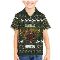 Horse All I Need For Christmas Christmas Family Matching Mermaid Dress and Hawaiian Shirt Xmas Holiday Patterns - Wonder Print Shop