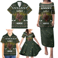 Horse All I Need For Christmas Christmas Family Matching Puletasi and Hawaiian Shirt Xmas Holiday Patterns - Wonder Print Shop