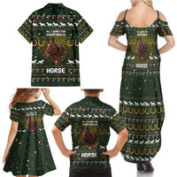 Horse All I Need For Christmas Christmas Family Matching Summer Maxi Dress and Hawaiian Shirt Xmas Holiday Patterns - Wonder Print Shop