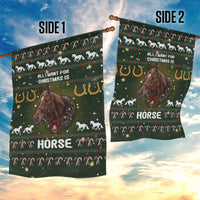 Horse All I Need For Christmas Christmas Garden Flag Xmas Holiday Patterns - Wonder Print Shop