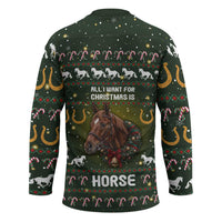 Horse All I Need For Christmas Christmas Hockey Jersey Xmas Holiday Patterns - Wonder Print Shop