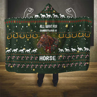 Horse All I Need For Christmas Christmas Hooded Blanket Xmas Holiday Patterns - Wonder Print Shop