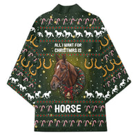 Horse All I Need For Christmas Christmas Kimono Xmas Holiday Patterns - Wonder Print Shop