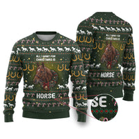Horse All I Need For Christmas Ugly Christmas Sweater Xmas Holiday Patterns - Wonder Print Shop
