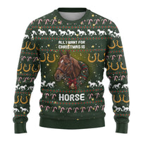 Horse All I Need For Christmas Ugly Christmas Sweater Xmas Holiday Patterns - Wonder Print Shop