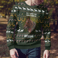 Horse All I Need For Christmas Ugly Christmas Sweater Xmas Holiday Patterns - Wonder Print Shop