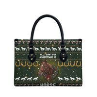 Horse All I Need For Christmas Christmas Leather Bag Xmas Holiday Patterns - Wonder Print Shop
