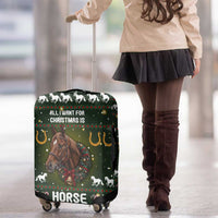 Horse All I Need For Christmas Christmas Luggage Cover Xmas Holiday Patterns - Wonder Print Shop