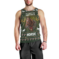 Horse All I Need For Christmas Christmas Men Tank Top Xmas Holiday Patterns - Wonder Print Shop