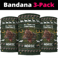 Horse All I Need For Christmas Christmas Neck Gaiter Xmas Holiday Patterns - Wonder Print Shop