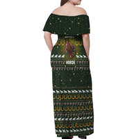 Horse All I Need For Christmas Christmas Off Shoulder Maxi Dress Xmas Holiday Patterns - Wonder Print Shop