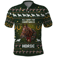 Horse All I Need For Christmas Christmas Polo Shirt Xmas Holiday Patterns - Wonder Print Shop