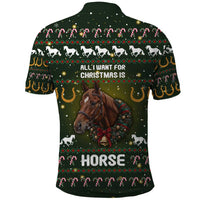 Horse All I Need For Christmas Christmas Polo Shirt Xmas Holiday Patterns - Wonder Print Shop