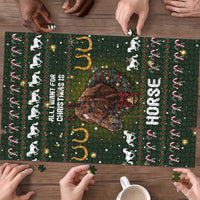 Horse All I Need For Christmas Christmas Puzzle Xmas Holiday Patterns - Wonder Print Shop