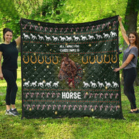 Horse All I Need For Christmas Christmas Quilt Xmas Holiday Patterns - Wonder Print Shop