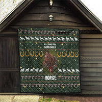 Horse All I Need For Christmas Christmas Quilt Xmas Holiday Patterns - Wonder Print Shop