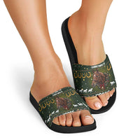 Horse All I Need For Christmas Christmas Slide Sandals Xmas Holiday Patterns - Wonder Print Shop