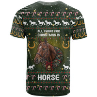 Horse All I Need For Christmas Christmas T Shirt Xmas Holiday Patterns - Wonder Print Shop